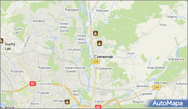 mapa Czerwonak, Czerwonak na mapie Targeo