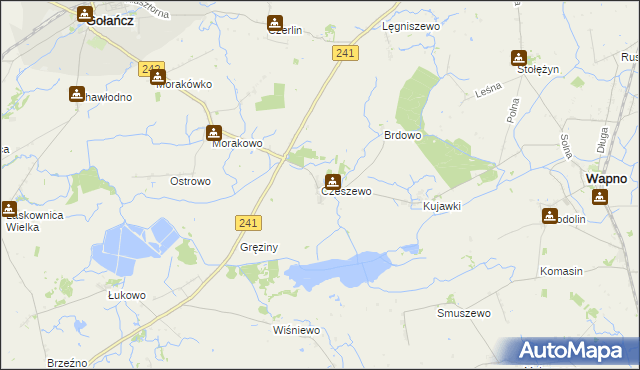 mapa Czeszewo gmina Gołańcz, Czeszewo gmina Gołańcz na mapie Targeo