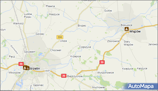 mapa Częszyce, Częszyce na mapie Targeo