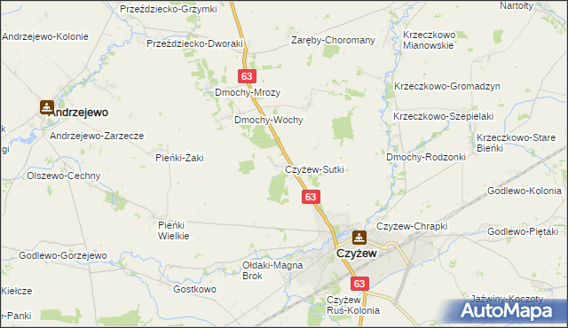 mapa Czyżew-Sutki, Czyżew-Sutki na mapie Targeo