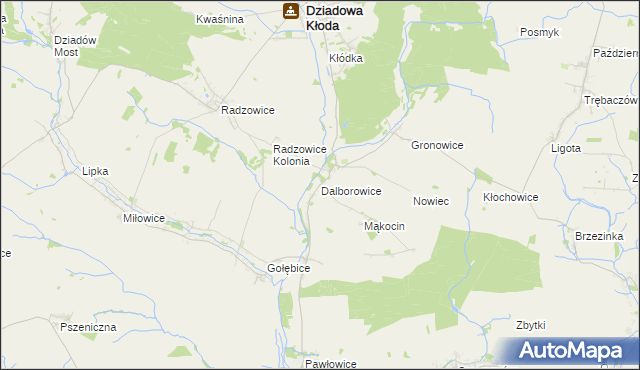 mapa Dalborowice, Dalborowice na mapie Targeo