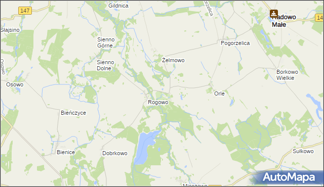 mapa Dargomyśl gmina Radowo Małe, Dargomyśl gmina Radowo Małe na mapie Targeo