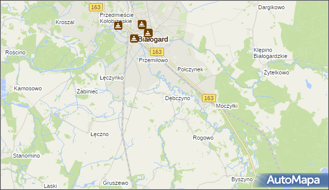 mapa Dębczyno, Dębczyno na mapie Targeo