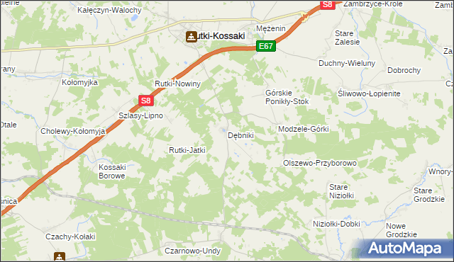 mapa Dębniki gmina Rutki, Dębniki gmina Rutki na mapie Targeo