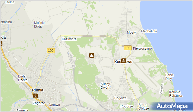 mapa Dębogórze, Dębogórze na mapie Targeo