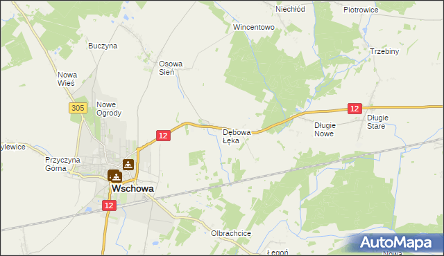 mapa Dębowa Łęka, Dębowa Łęka na mapie Targeo