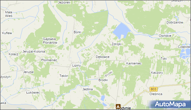 mapa Dębowce, Dębowce na mapie Targeo