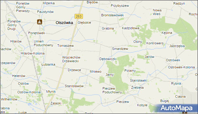 mapa Dębowiczki, Dębowiczki na mapie Targeo