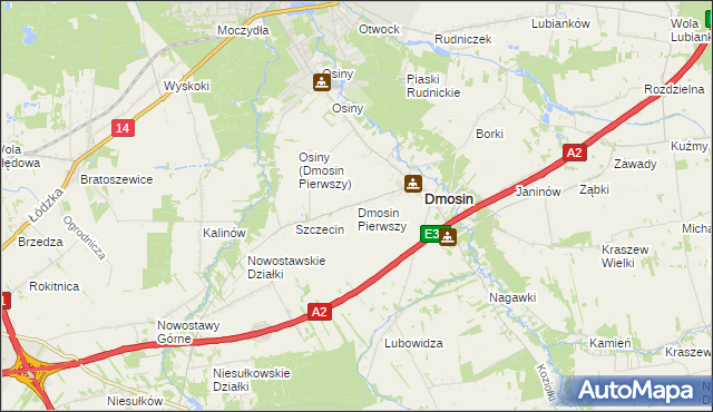 mapa Dmosin Pierwszy, Dmosin Pierwszy na mapie Targeo