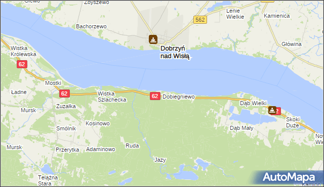 mapa Dobiegniewo, Dobiegniewo na mapie Targeo