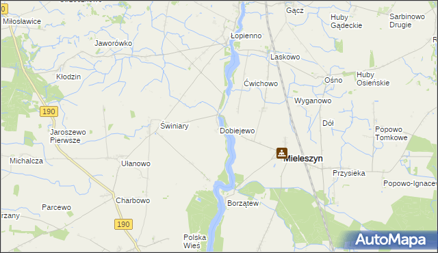 mapa Dobiejewo, Dobiejewo na mapie Targeo