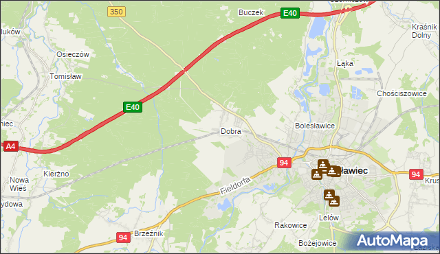 mapa Dobra gmina Bolesławiec, Dobra gmina Bolesławiec na mapie Targeo