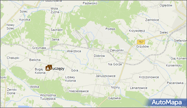 mapa Dobrów gmina Tuczępy, Dobrów gmina Tuczępy na mapie Targeo