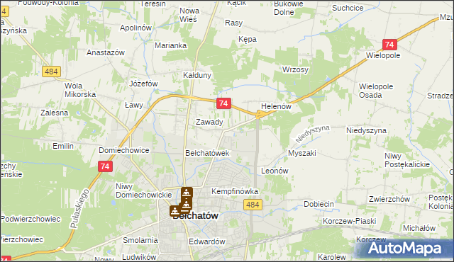 mapa Dobrzelów, Dobrzelów na mapie Targeo