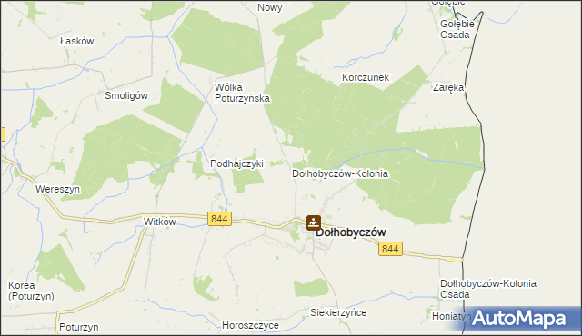 mapa Dołhobyczów-Kolonia, Dołhobyczów-Kolonia na mapie Targeo