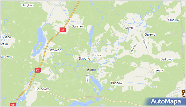 mapa Dolsk gmina Dębno, Dolsk gmina Dębno na mapie Targeo