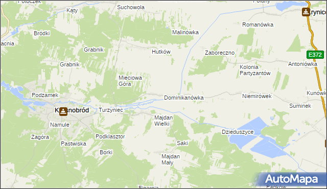 mapa Dominikanówka, Dominikanówka na mapie Targeo