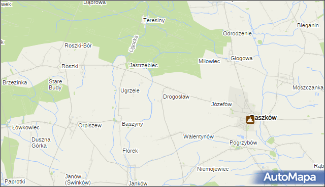 mapa Drogosław gmina Raszków, Drogosław gmina Raszków na mapie Targeo