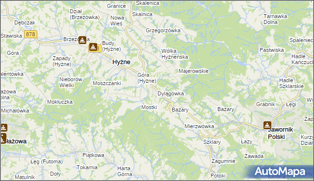 mapa Dylągówka, Dylągówka na mapie Targeo