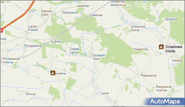 mapa Dziadów Most, Dziadów Most na mapie Targeo