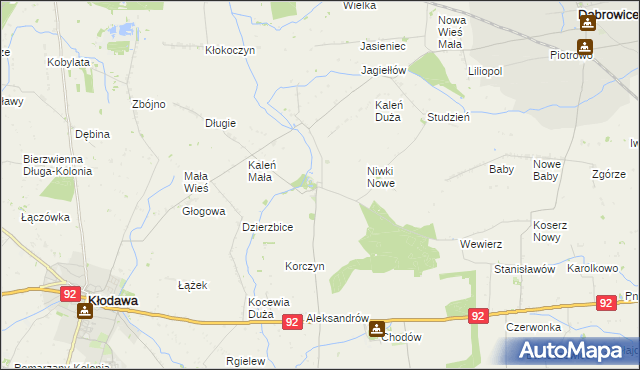 mapa Dzierzbice Osada, Dzierzbice Osada na mapie Targeo