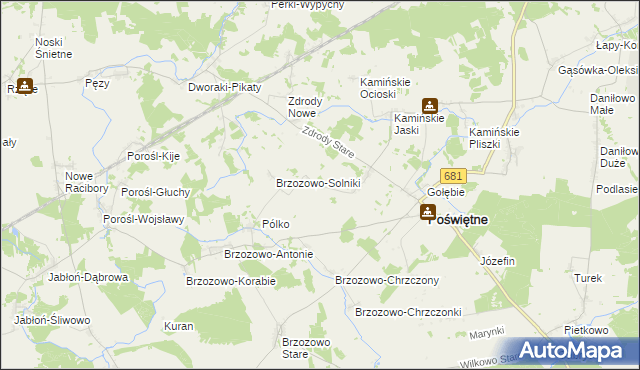 mapa Dzierżki-Ząbki, Dzierżki-Ząbki na mapie Targeo