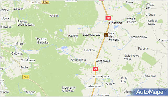 mapa Franków, Franków na mapie Targeo