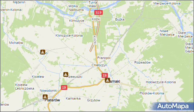 mapa Franopol gmina Sarnaki, Franopol gmina Sarnaki na mapie Targeo