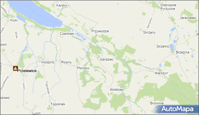 mapa Gardziec, Gardziec na mapie Targeo