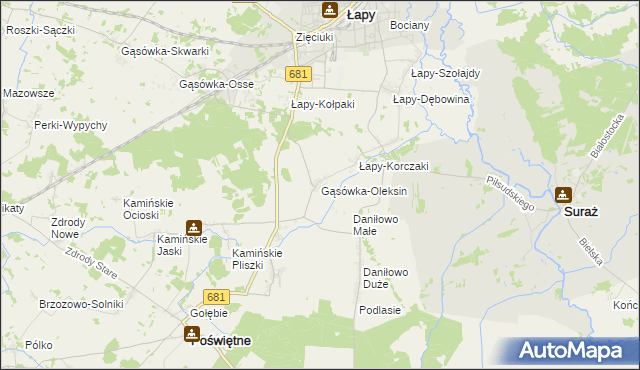 mapa Gąsówka-Oleksin, Gąsówka-Oleksin na mapie Targeo