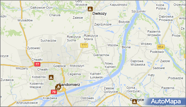 mapa Gierlachów, Gierlachów na mapie Targeo