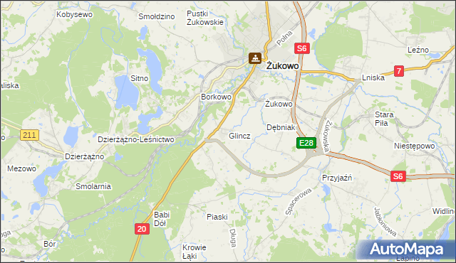 mapa Glincz, Glincz na mapie Targeo