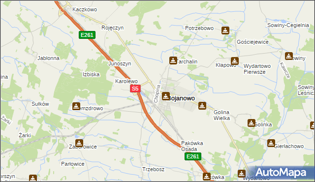 mapa Gołaszyn gmina Bojanowo, Gołaszyn gmina Bojanowo na mapie Targeo