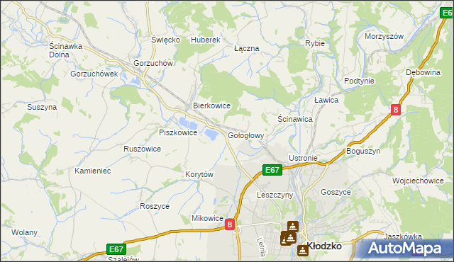 mapa Gołogłowy, Gołogłowy na mapie Targeo