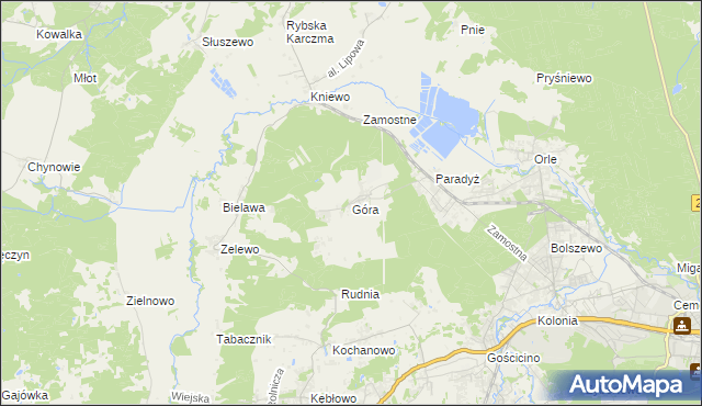 mapa Góra gmina Wejherowo, Góra gmina Wejherowo na mapie Targeo