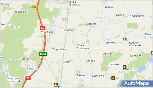 mapa Górka Duchowna, Górka Duchowna na mapie Targeo