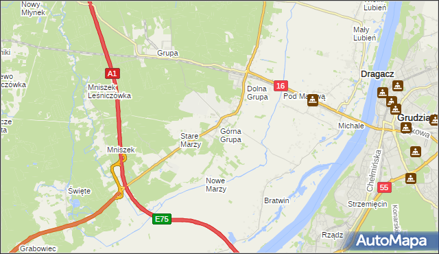 mapa Górna Grupa, Górna Grupa na mapie Targeo