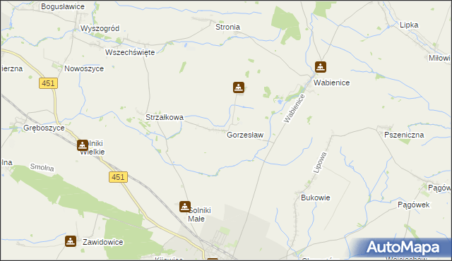 mapa Gorzesław, Gorzesław na mapie Targeo