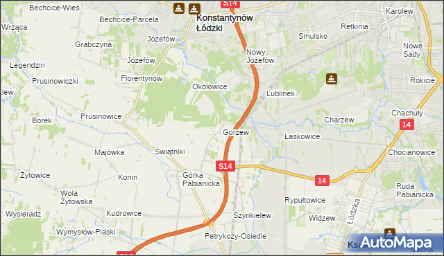 mapa Gorzew, Gorzew na mapie Targeo