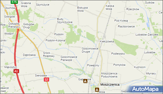 mapa Gościmowice Drugie, Gościmowice Drugie na mapie Targeo