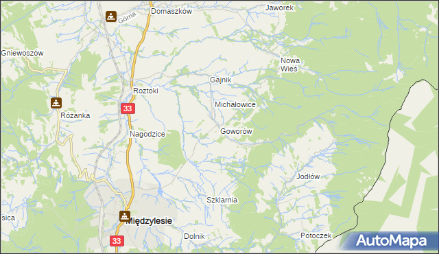 mapa Goworów, Goworów na mapie Targeo