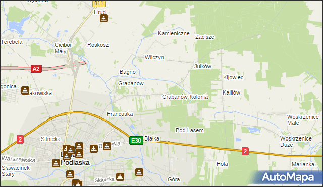 mapa Grabanów-Kolonia, Grabanów-Kolonia na mapie Targeo