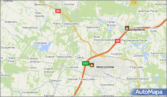 mapa Grabce Józefpolskie, Grabce Józefpolskie na mapie Targeo