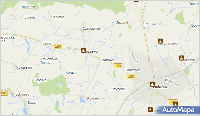 mapa Grabowo gmina Gołańcz, Grabowo gmina Gołańcz na mapie Targeo