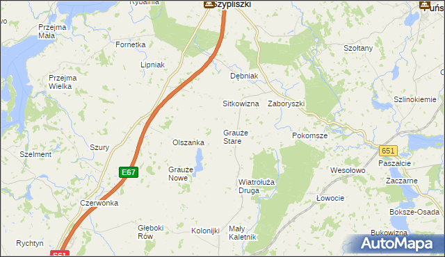 mapa Grauże Stare, Grauże Stare na mapie Targeo