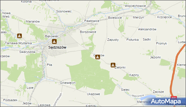 mapa Grązów, Grązów na mapie Targeo