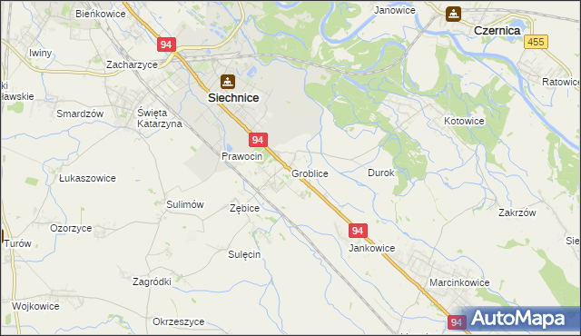 mapa Groblice, Groblice na mapie Targeo