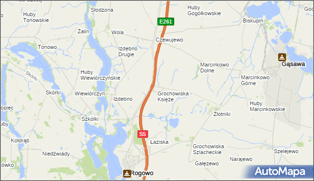 mapa Grochowiska Księże, Grochowiska Księże na mapie Targeo