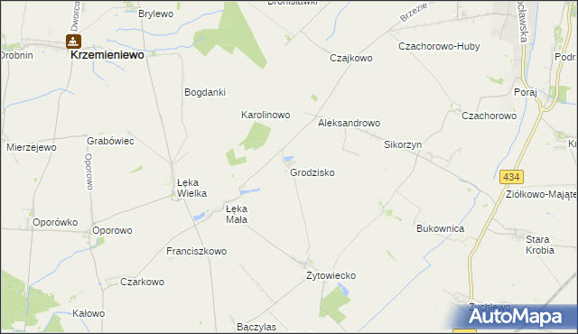 mapa Grodzisko gmina Poniec, Grodzisko gmina Poniec na mapie Targeo