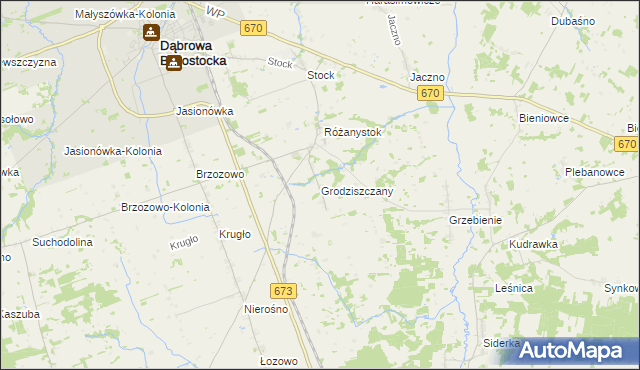 mapa Grodziszczany, Grodziszczany na mapie Targeo